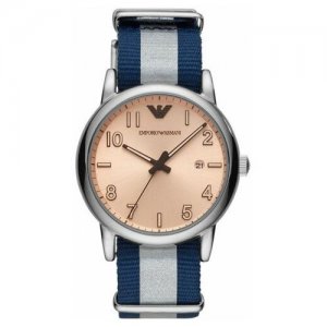 Наручные часы Luigi AR11212, синий, серебряный EMPORIO ARMANI. Цвет: синий