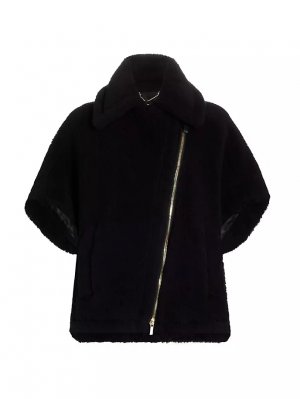 Асимметричная куртка на молнии из смеси альпаки Manto, черный Max Mara