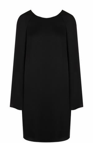 Мини-платье прямого кроя с кейпом Armani Collezioni. Цвет: черный