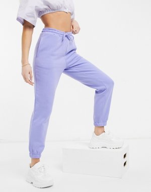 Сиреневые узкие джоггеры с манжетами от комплекта -Фиолетовый цвет JDY