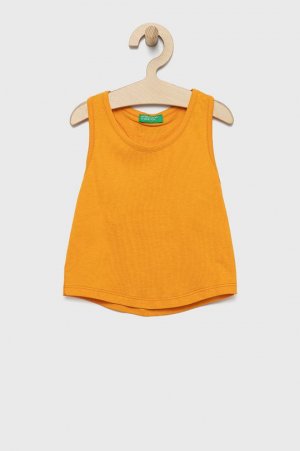 Детский хлопковый топ United Colors of Benetton, оранжевый Benetton