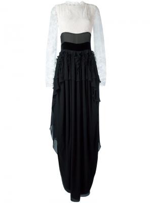 Длинное монохромное вечернее платье Antonio Berardi. Цвет: чёрный
