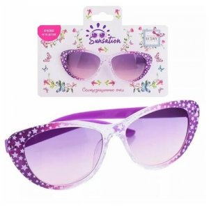 Солнцезащитные очки Звездное мерцание (Фиолетовый), Т22477 Lukky Fashion. Цвет: фиолетовый