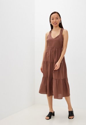 Платье пляжное Trendyol. Цвет: коричневый