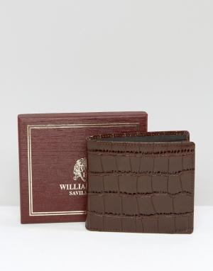 Коричневый кожаный бумажник William Hunt. Цвет: коричневый