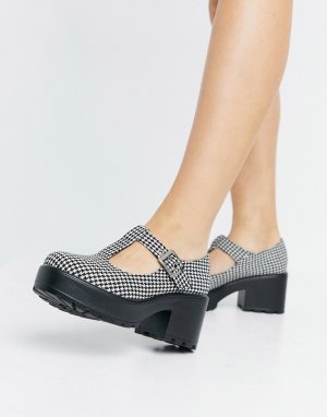 Туфли на каблуке из экокожи с рисунком «гусиная лапка» -Многоцветный Koi Footwear