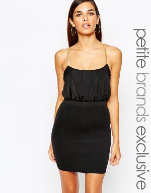Облегающее платье с перекрестными цепочками сзади Lipstick Boutique Pe Petite. Цвет: черный