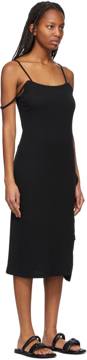 SSENSE Exclusive Black Double Strap Dress Kim Matin. Цвет: black