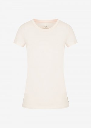 Приталенная футболка из хлопка пима с короткими рукавами , телесный Armani Exchange