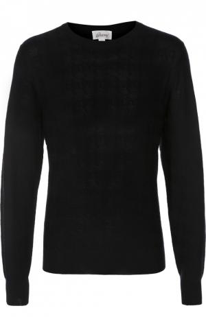 Шерстяной пуловер с круглым вырезом Brioni. Цвет: темно-синий