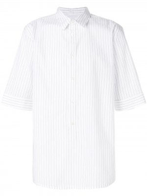 Рубашка с короткими рукавами в полоску Helmut Lang. Цвет: белый