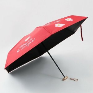 Мини-зонт , красный, черный Romanoff. Цвет: красный