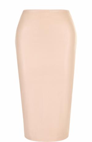 Однотонная кожаная юбка-карандаш Tom Ford. Цвет: розовый