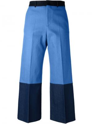 Укороченные джинсы с панельным дизайном Pt01. Цвет: синий