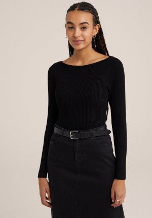 Вязаный свитер , цвет black WE Fashion