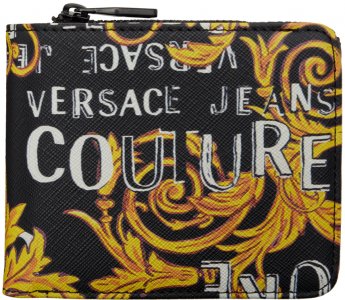 Черный бумажник Couture Bifold Versace Jeans