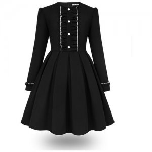 Школьное платье , размер 122-128, белый, черный Alisia Fiori. Цвет: белый/черный