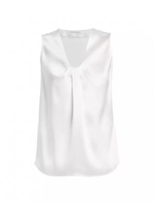 Атласная блузка без рукавов , белый Alberta Ferretti