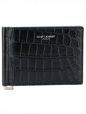Бумажник с зажимом для купюр Saint Laurent. Цвет: черный