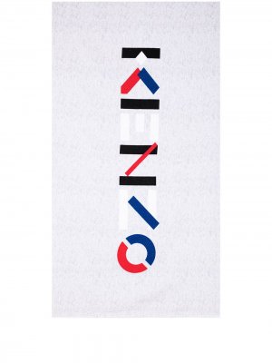 Пляжное полотенце с жаккардовым логотипом Kenzo. Цвет: серый