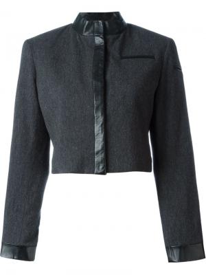 Укороченный пиджак с контрастной окантовкой Stephen Sprouse Pre-Owned. Цвет: серый