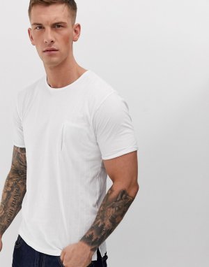 Белая футболка с круглым вырезом Ringspun