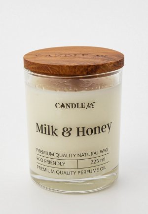Свеча ароматическая Candle Me Milk & Honey / Молоко и Мед, свечи с деревянным фитилем. Цвет: бежевый
