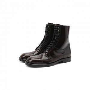 Кожаные ботинки Dolce & Gabbana. Цвет: коричневый