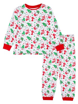 Пижама трикотажная PLAYTODAY. Цвет: белый,красный,зеленый
