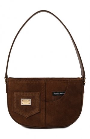 Замшевая сумка Dolce & Gabbana. Цвет: коричневый