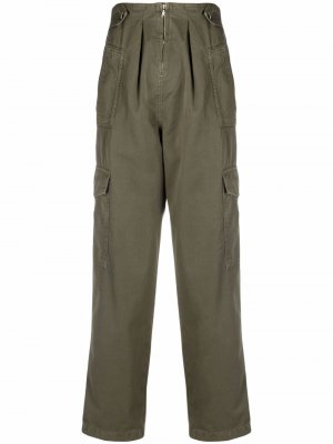 Укороченные брюки карго Blugirl. Цвет: зеленый