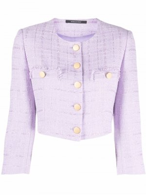 Rosy cropped tweed jacket Tagliatore. Цвет: фиолетовый