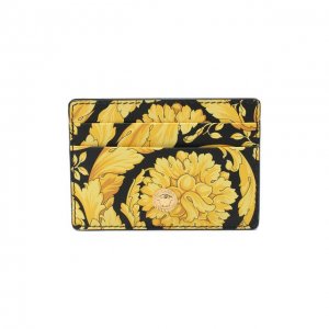 Кожаный футляр для кредитных карт Versace. Цвет: жёлтый