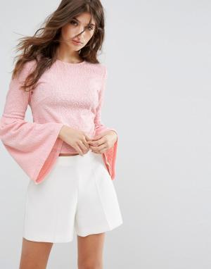 Блузка с расклешенными рукавами Oeuvre. Цвет: розовый