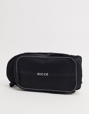 Черная сумка-кошелек на пояс с логотипом и молнией -Черный Nicce
