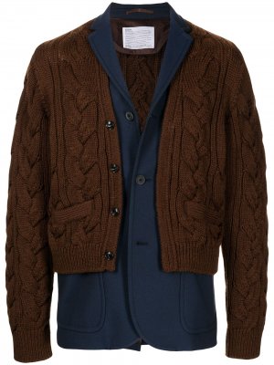 Пиджак асимметричного кроя Kolor. Цвет: коричневый