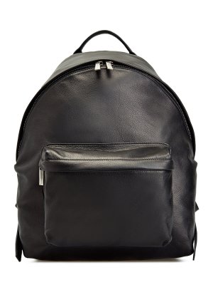 Вместительный рюкзак из крупнозернистой кожи с двумя отделениями MORESCHI. Цвет: черный
