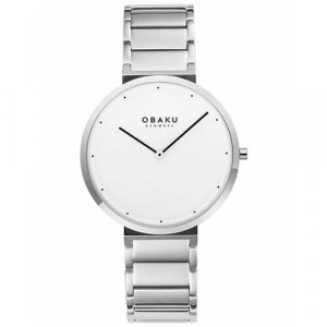 Наручные часы , белый, серебряный OBAKU. Цвет: серебристый/белый