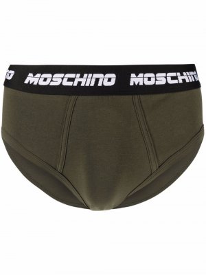 Трусы-брифы с логотипом Moschino. Цвет: зеленый