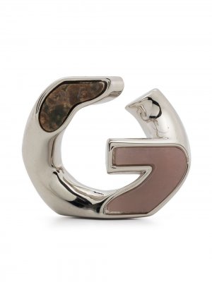 Серьги-гвоздики с логотипом G Givenchy. Цвет: серебристый