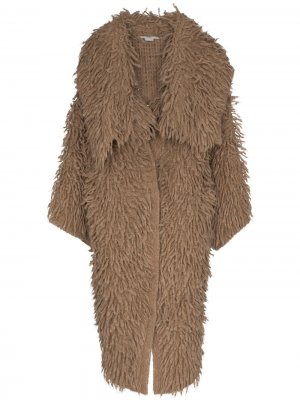 Фактурное пальто с объемным воротником Stella McCartney. Цвет: коричневый