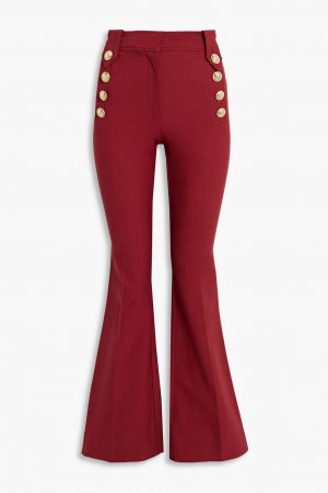Расклешенные брюки из хлопкового твила с пуговицами DEREK LAM 10 CROSBY, красный Crosby