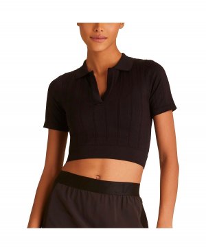 Женская бесшовная футболка-поло с короткими рукавами , черный Alala