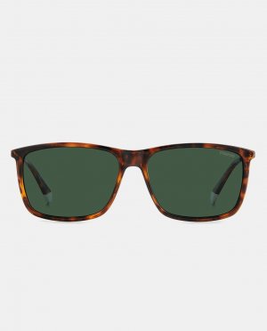 Прямоугольные мужские солнцезащитные очки цвета гавана с поляризационными линзами , коричневый Polaroid