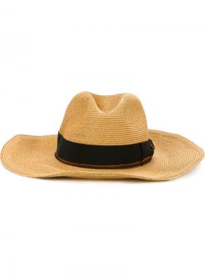 Шляпа с контрастной лентой Filù Hats. Цвет: телесный
