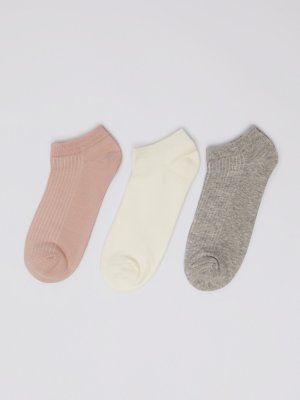 Набор укороченных носков (3 пары в комплекте) zolla. Цвет: розовый