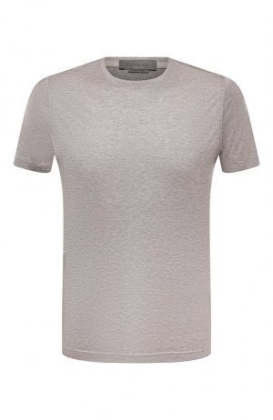 Хлопковая футболка Corneliani. Цвет: серый