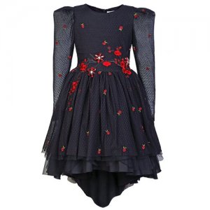 Платье для девочки AL999536 черного цвета 6 лет Aletta. Цвет: черный