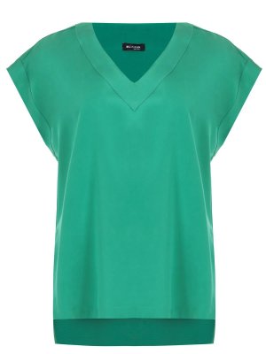 Блуза шелковая KITON. Цвет: зеленый