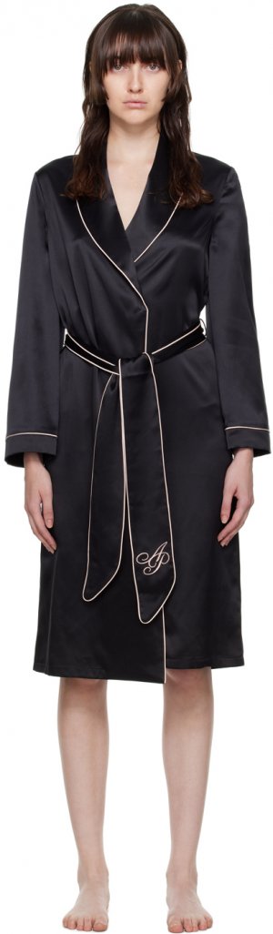Черный классический пижамный халат Agent Provocateur